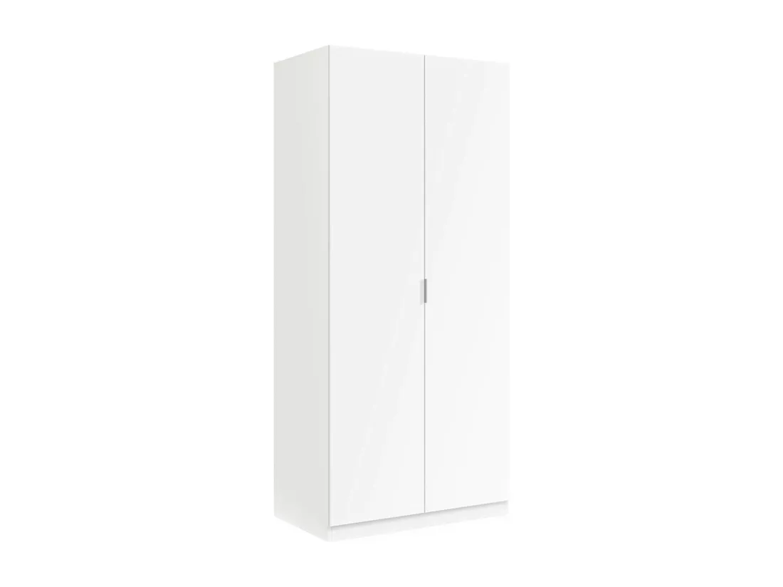 Armoire orange, Armoire de chambre avec 2 portes battantes, Meuble de chambre avec 1 étagère et tringle à vêtements, 82x52h180 cm, Blanc