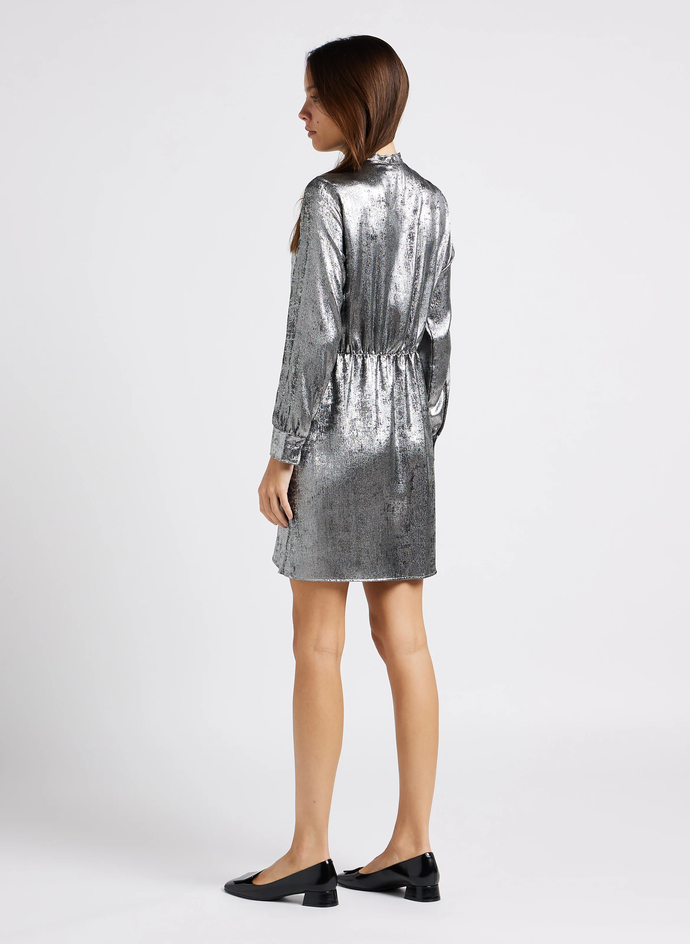 RUYI - Robe courte col rond| Argent