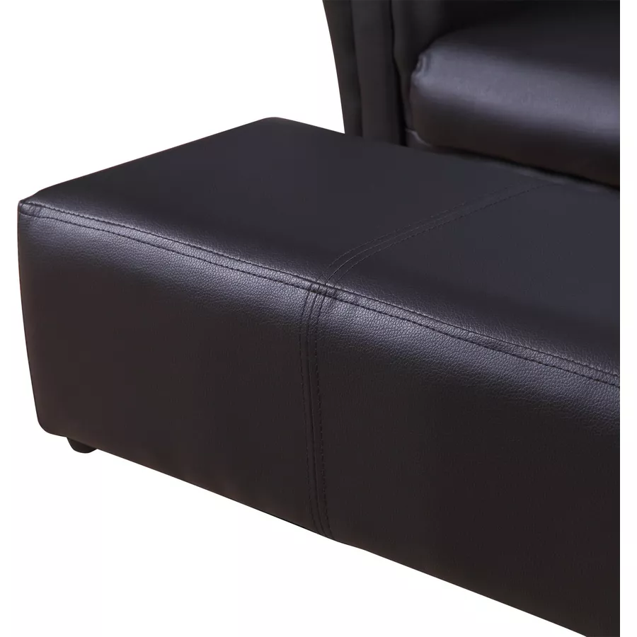 HOMCOM Kindersofa mit Hocker schwarz