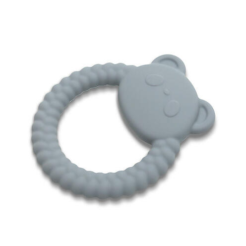 Hochet de dentition en silicone Panda Gris - LORELLI