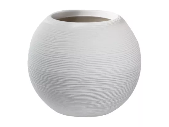 Vase en résine pour plantes d'intérieur et d'extérieur, design sphère ronde d.40x33h Botticelli Blanc
