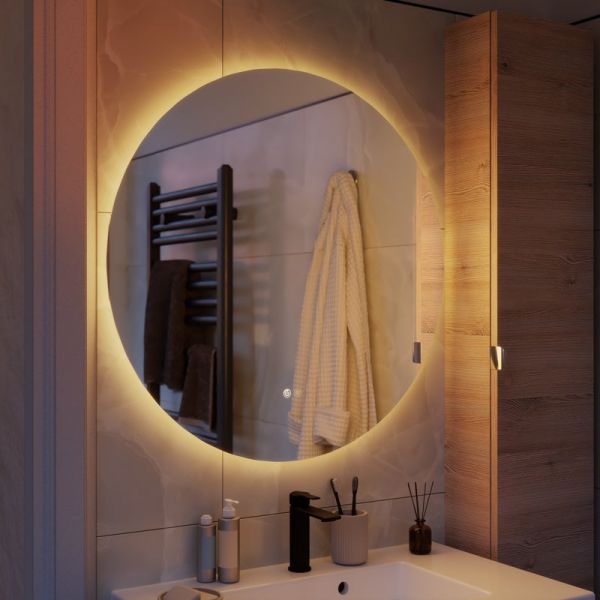 Sensea Espelho com Iluminação led 80 cm Prateado Modern