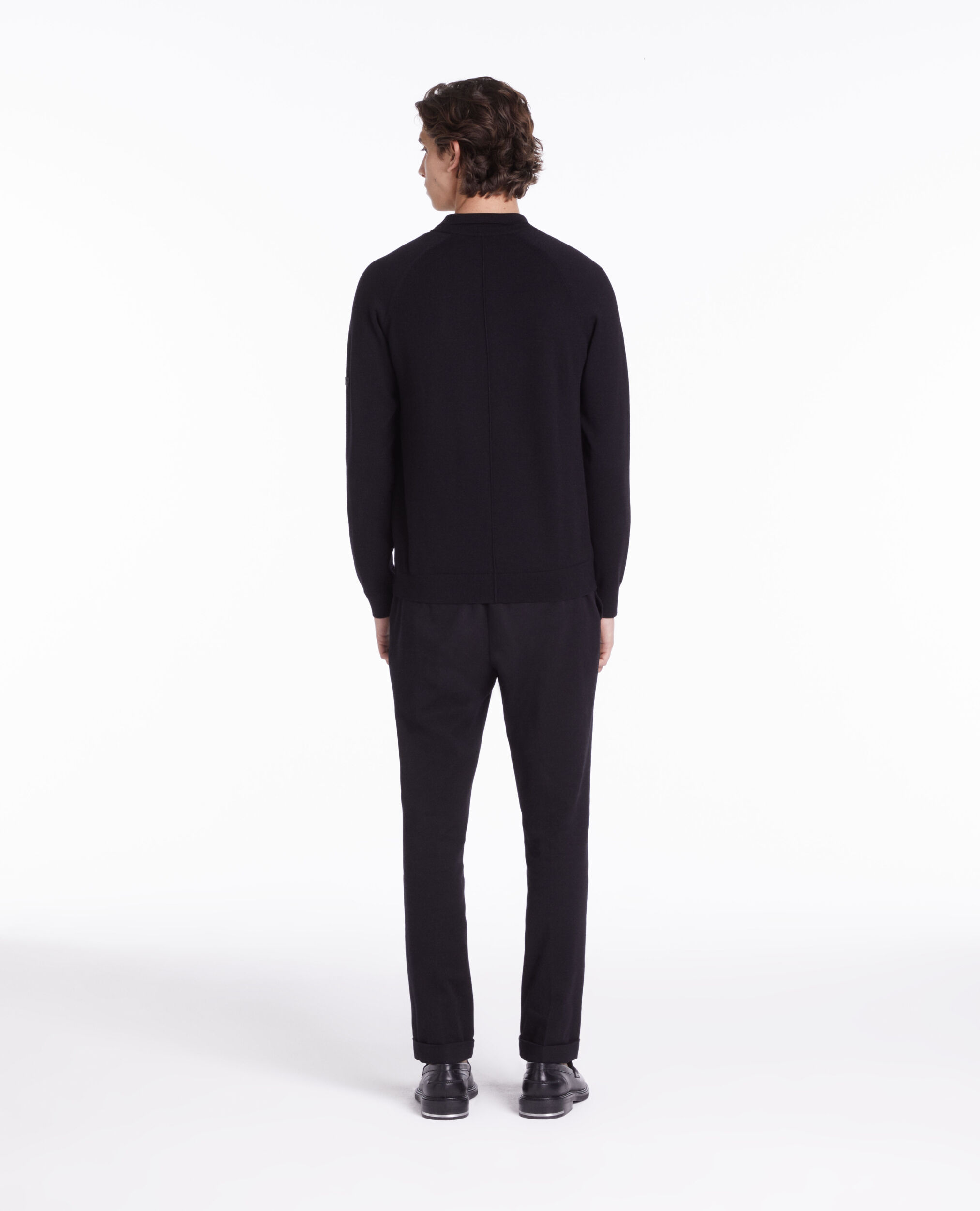 Polo noir en maille