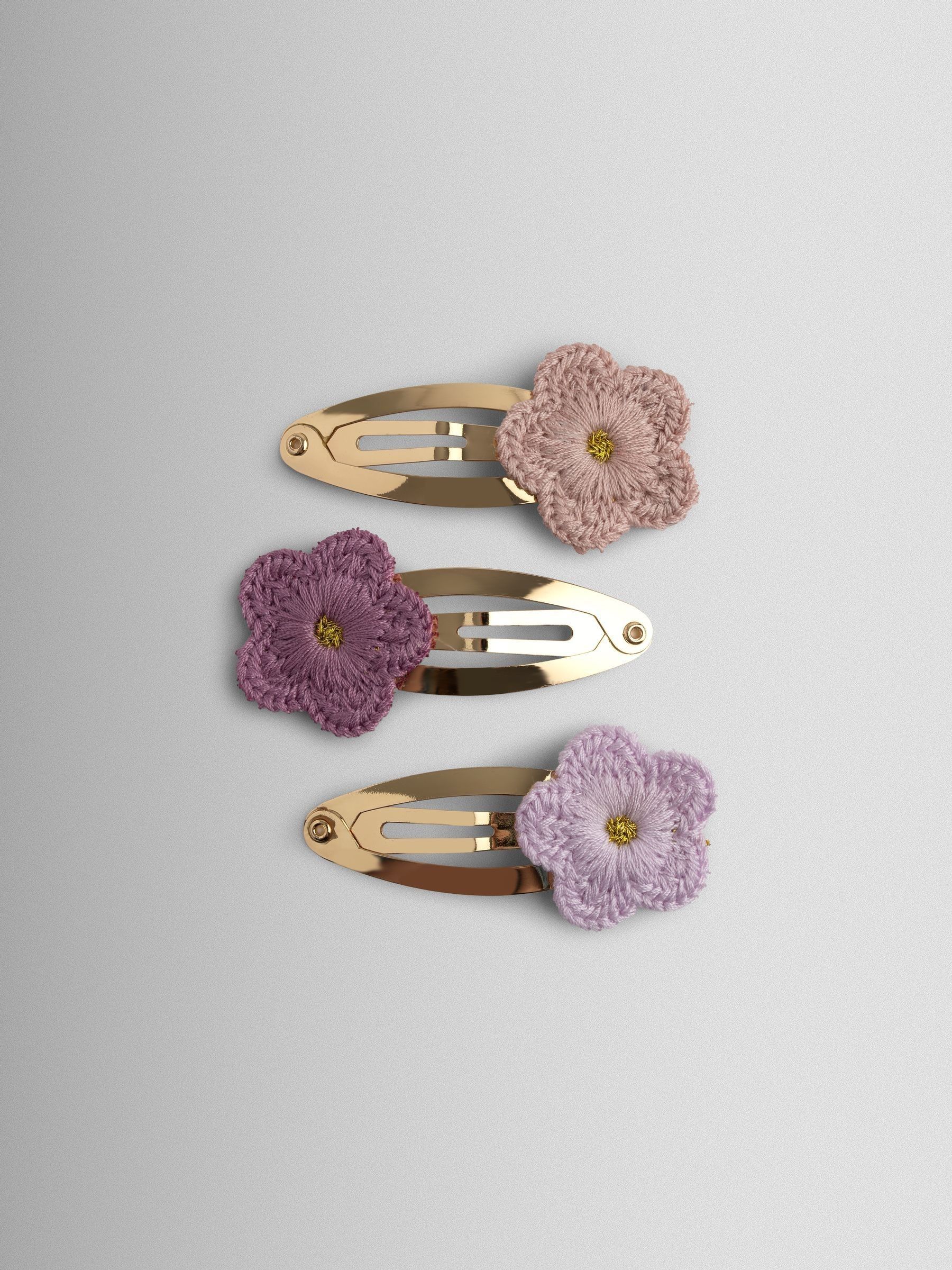 Rood - JoJo Maman Bébé 3-Pack Velvet and Glitter Star Clips