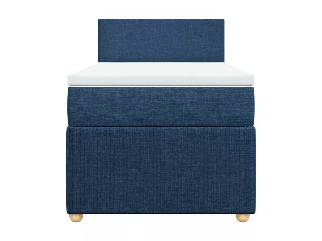 Sommier à lattes de lit avec matelas Bleu 90x190 cm Tissu