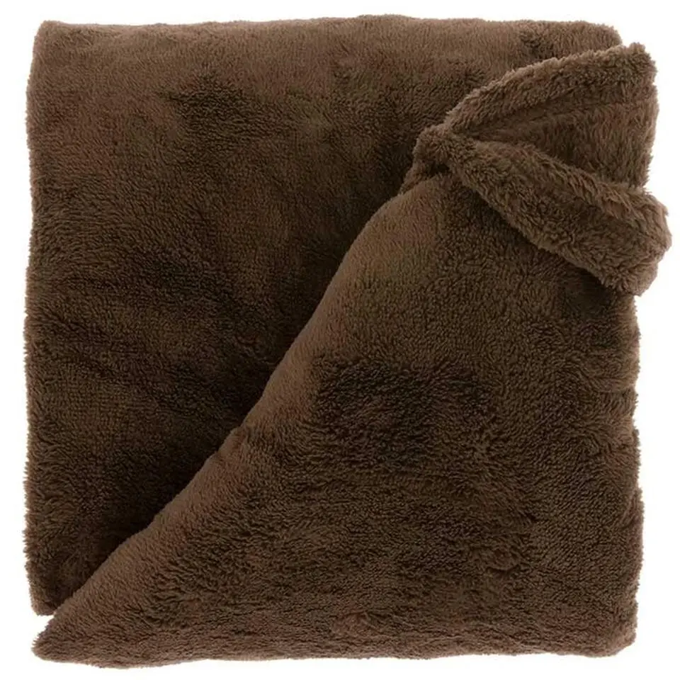 Unique Living plaid/deken Justin - bruin - polyester - 150 x 200 cm