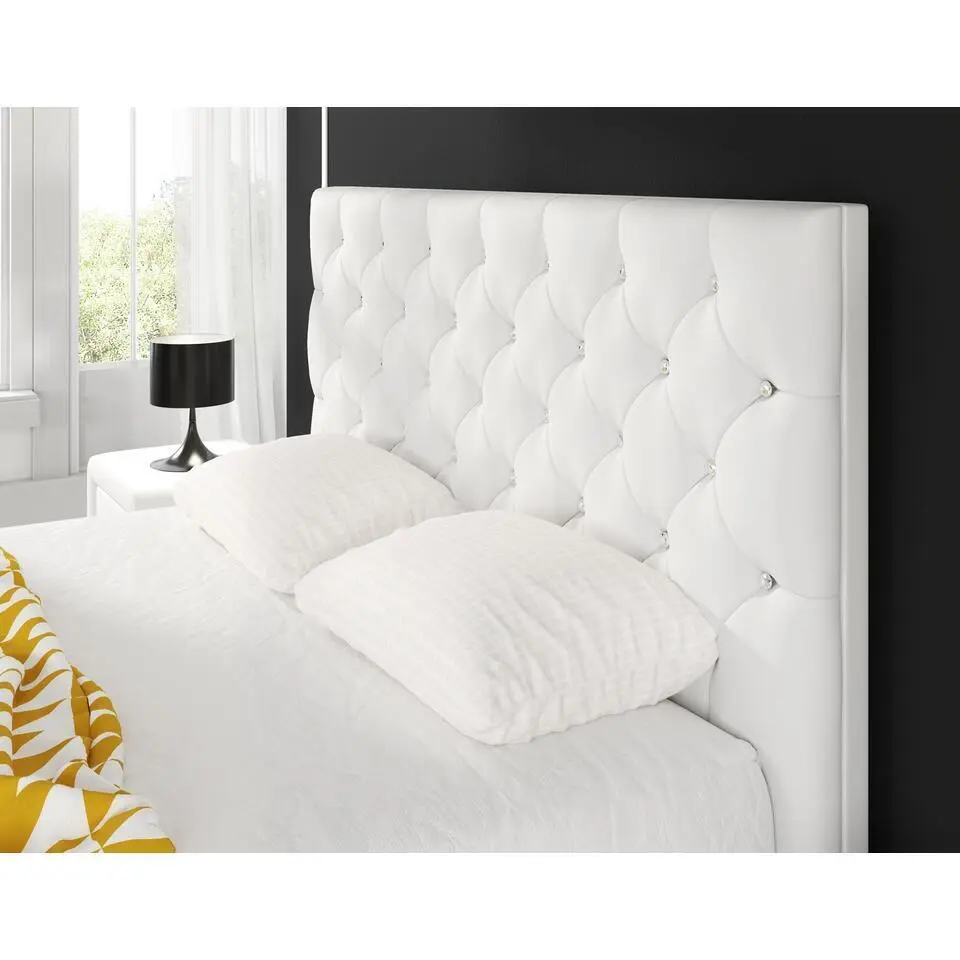 Meubella - Tweepersoonsbed Aventura Diamond - Wit - 140x200 cm