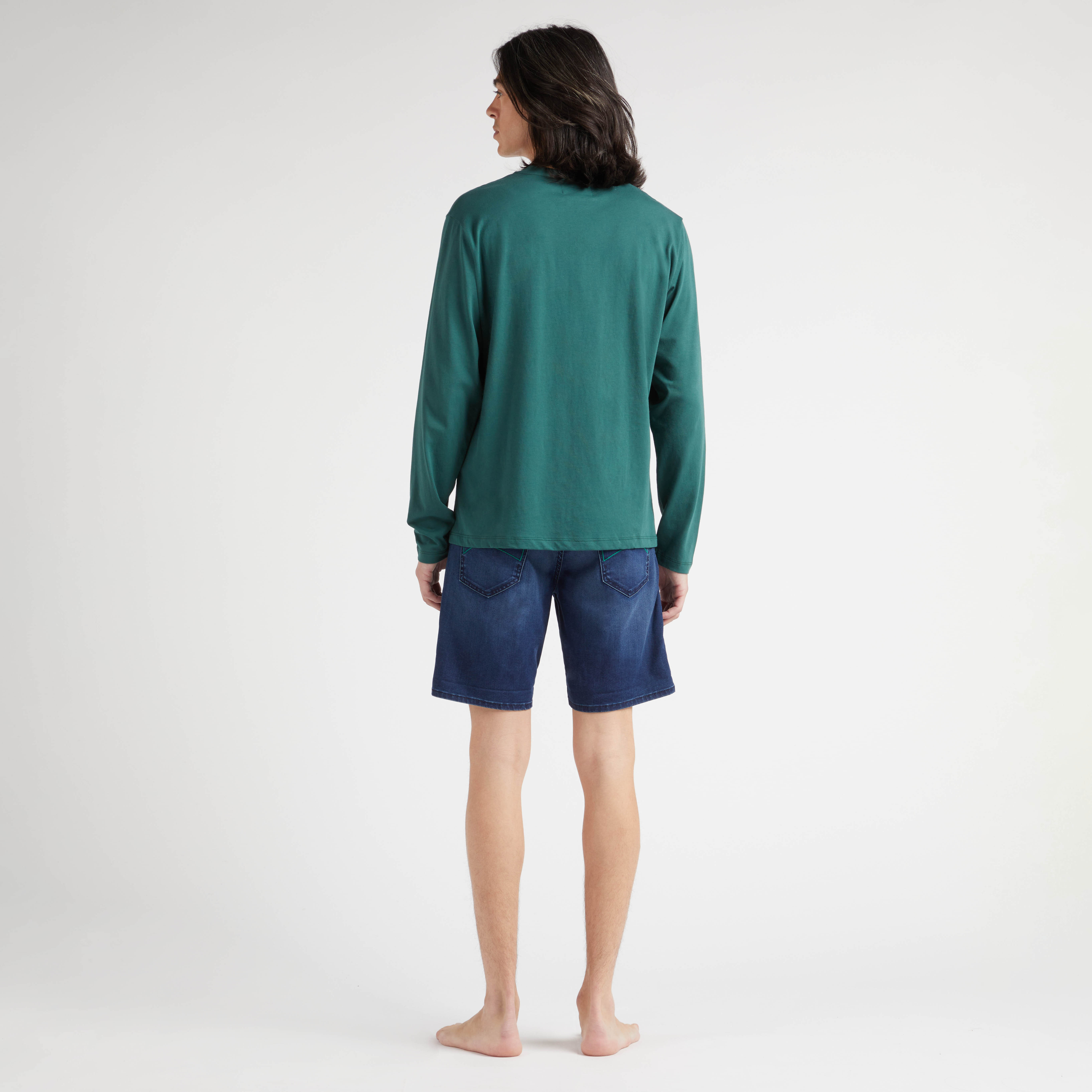 T-shirt manches longues en coton homme Tortue brodée