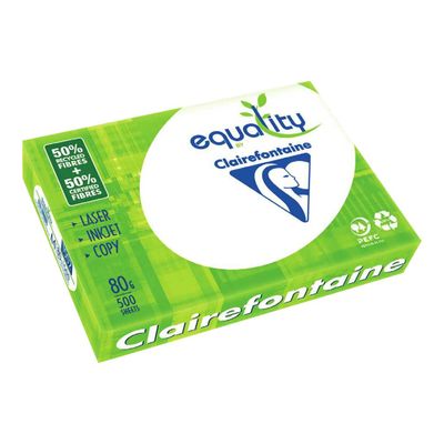 Clairefontaine Equality - Papier blanc - A3 (297 x 420 mm) - 80 g/m² - 50% recyclé - Ramette de 500 feuilles