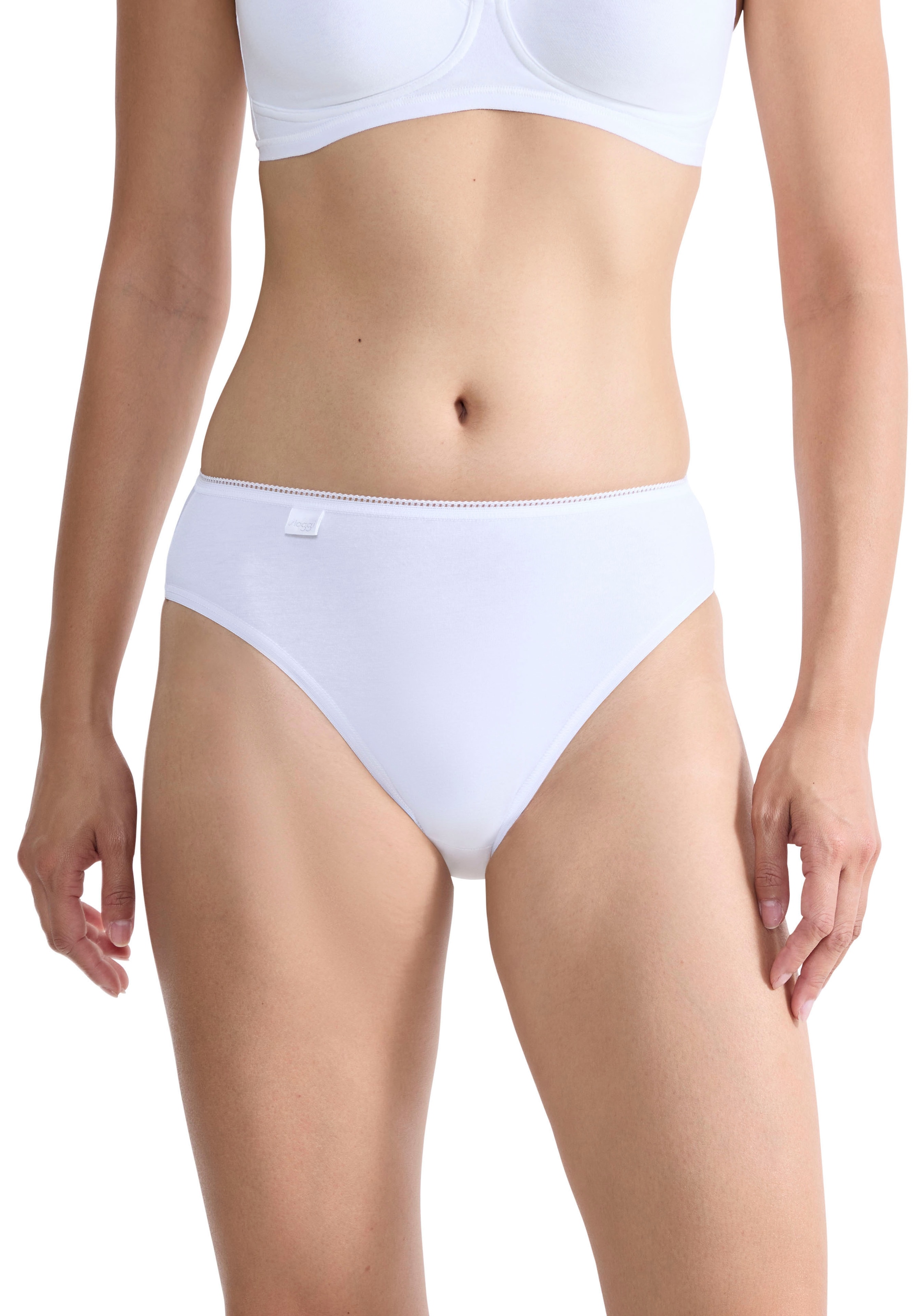 sloggi Taillenslip »24/7 Cotton«, elastischer Bund mit Spitze, flache Nähte, Baumwollmischung, weich