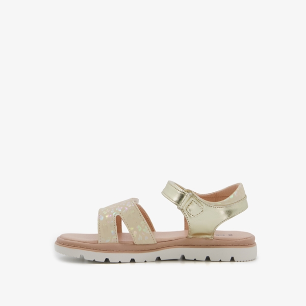 Blue Box meisjes sandalen goud met luipaardprint