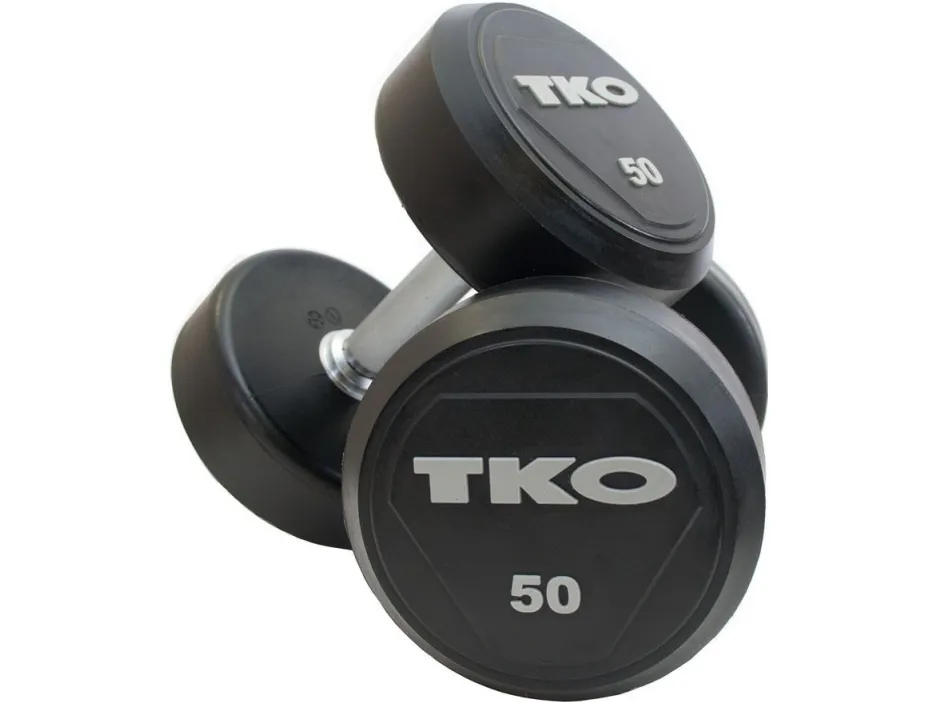 TKO Rubber Dumbbell Pro 40 kg black and silver (K828RR-40)