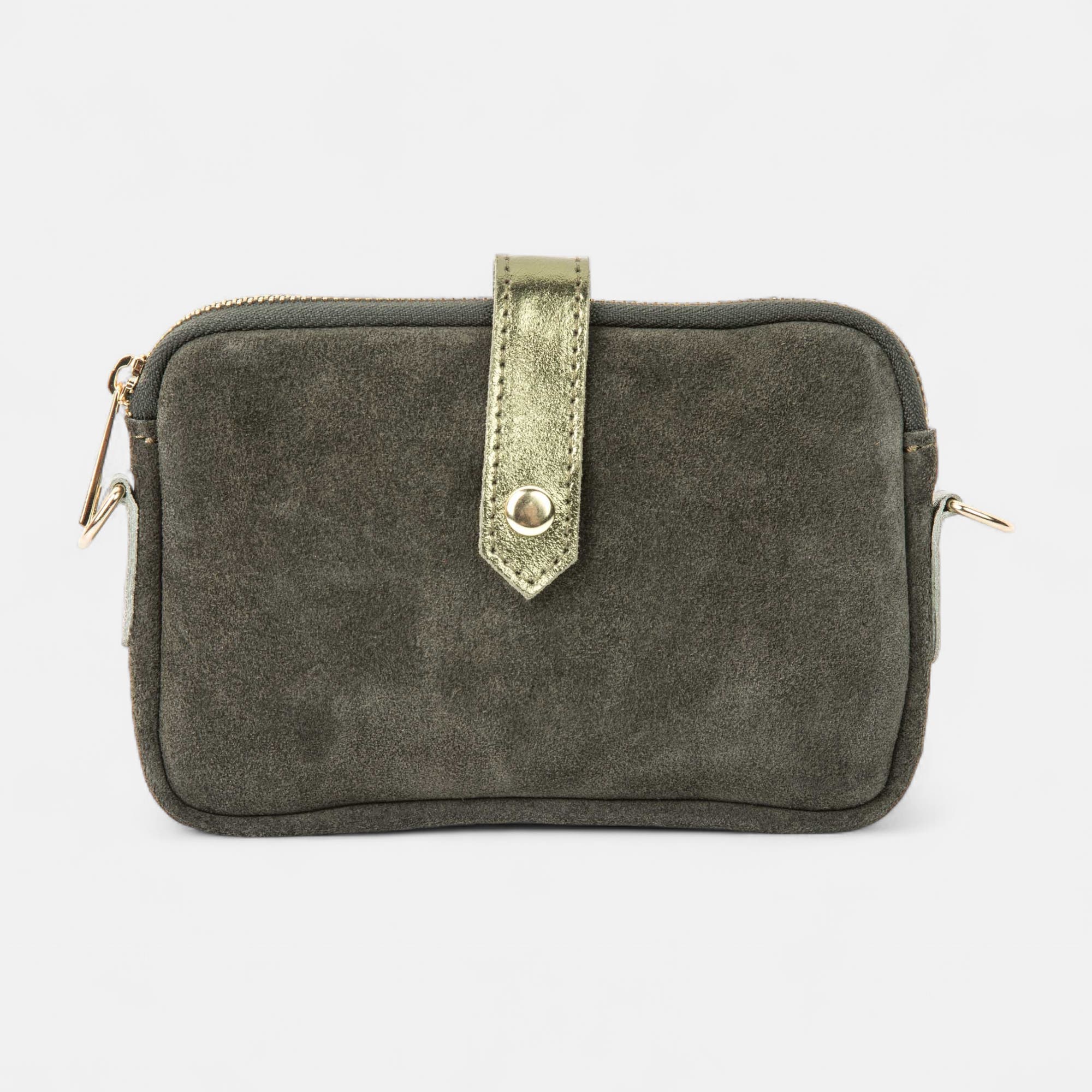 Sac bandoulière en cuir kaki