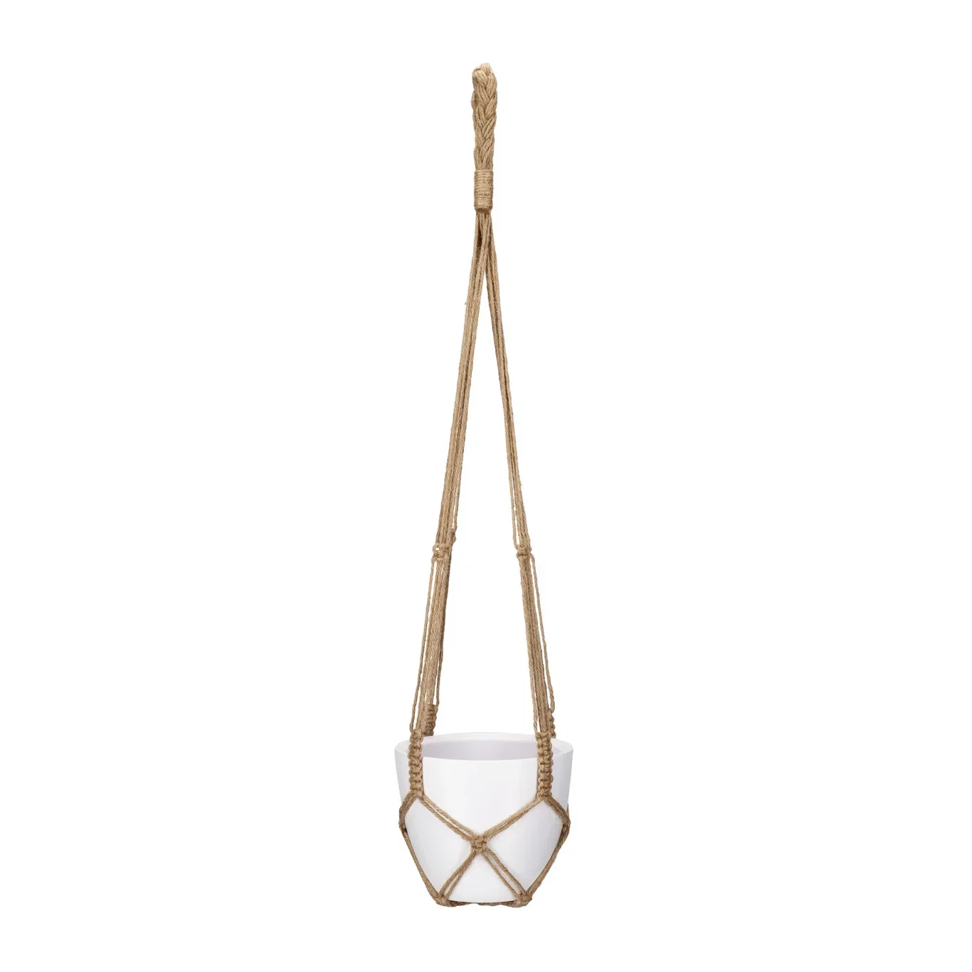Ampel makramé i jute Eline Lengde 90 cm