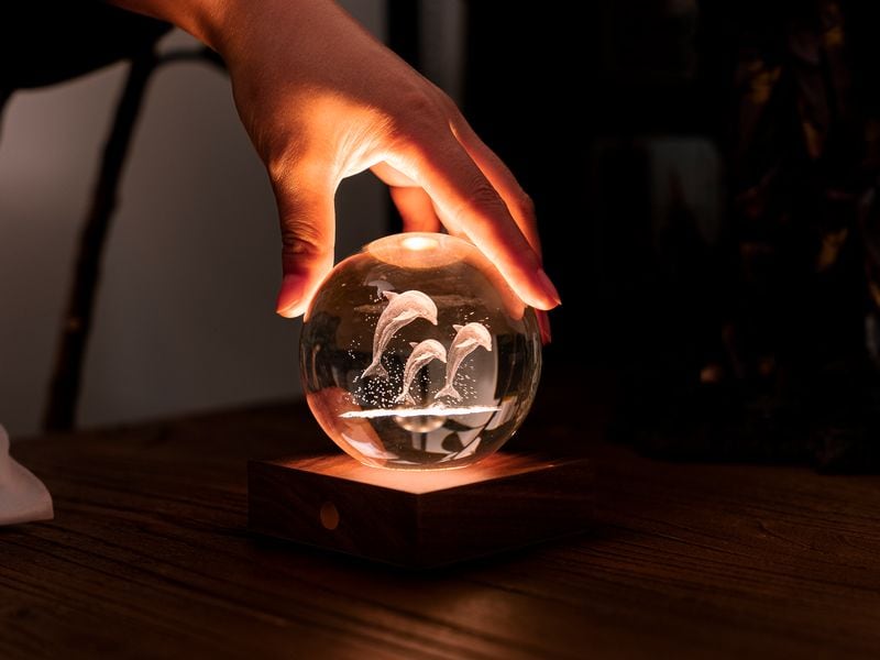 Gingko LED Stimmungslicht Amber Delfin Braun/Transparent LED Beleuchtung