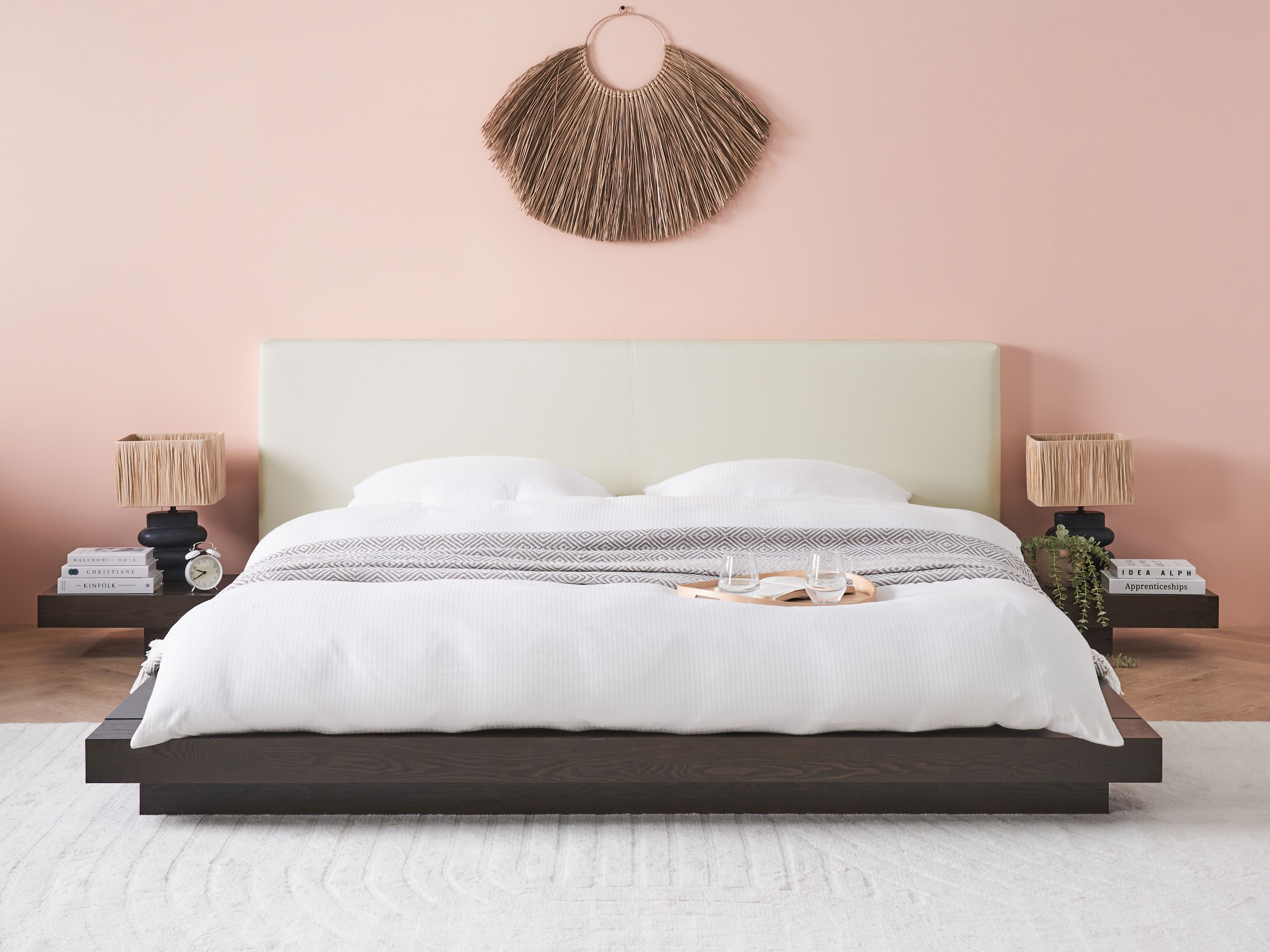 Waterbed Kunstleer ZEN 180 x 200 cm Donker essenhout