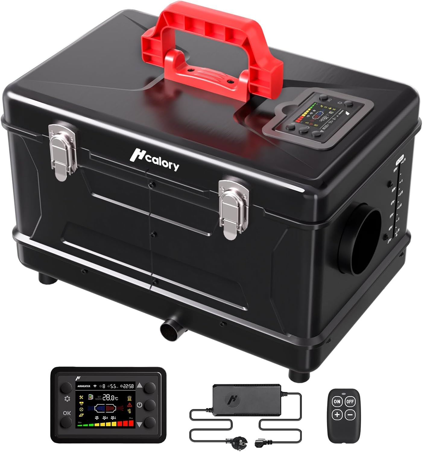 8kW Diesel Standheizung, Toolbox Compact 2S 220-240V AC & 12/24V DC, 0,12–0,36 l/h Tragbare Dieselheizung mit APP & Adapter, Adaptiver Plateau-Modus 5500m max,Leiser Betrieb ohne Ticken, 2025 Upgrade