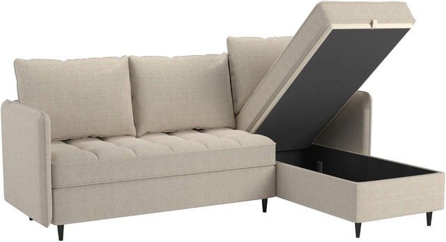 Dorel Home Ecksofa »LINDHUS, L-Form, verschiedene Stellvarianten, Schlaf-Liege« Modulsofa, Recamiere, grosser Bettkasten, Cord, Chenille