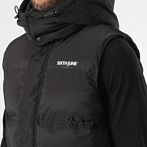 Doudoune Capuche Sans Manches Noir