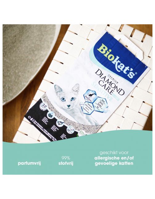 Biokat's Diamond Care Sensitive Classic - Kattenbakvulling - 6 l