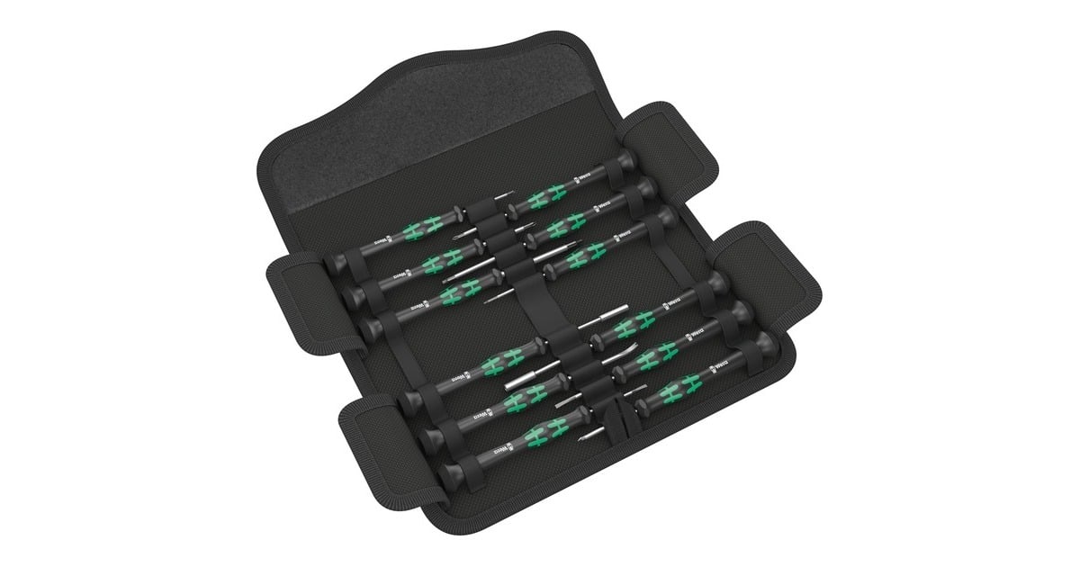 WeraCompakt Micro 21 ESD 1 schroevendraaier  (Zwart/groen, Voor elektrische apparaten)