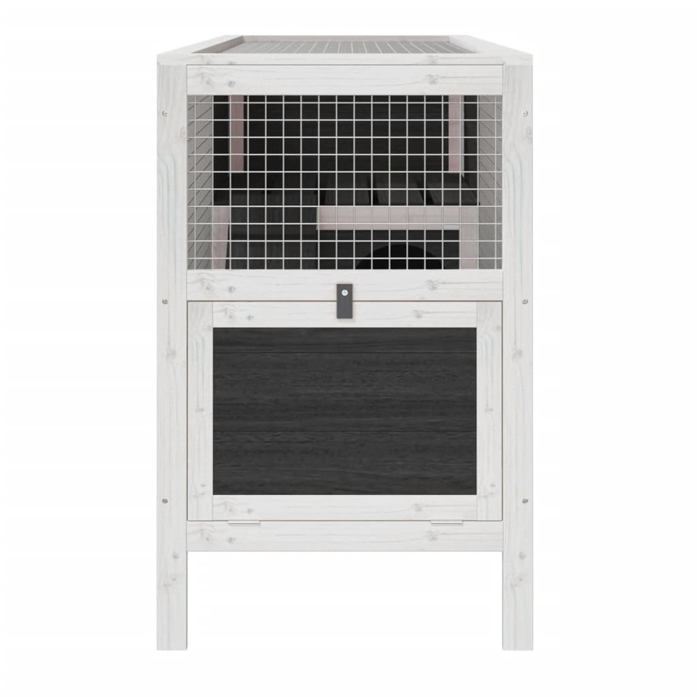 Clapier gris 103x44x69,5 cm bois de pin massif