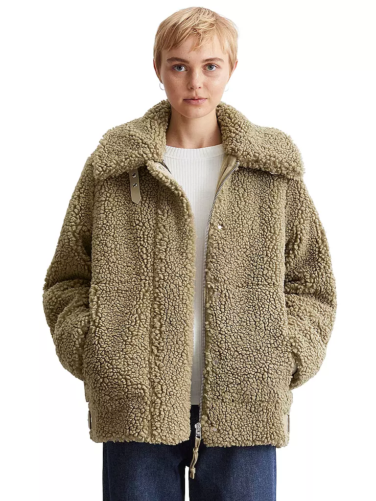 MARC O' POLO DENIM Jacke in Felloptik  braun