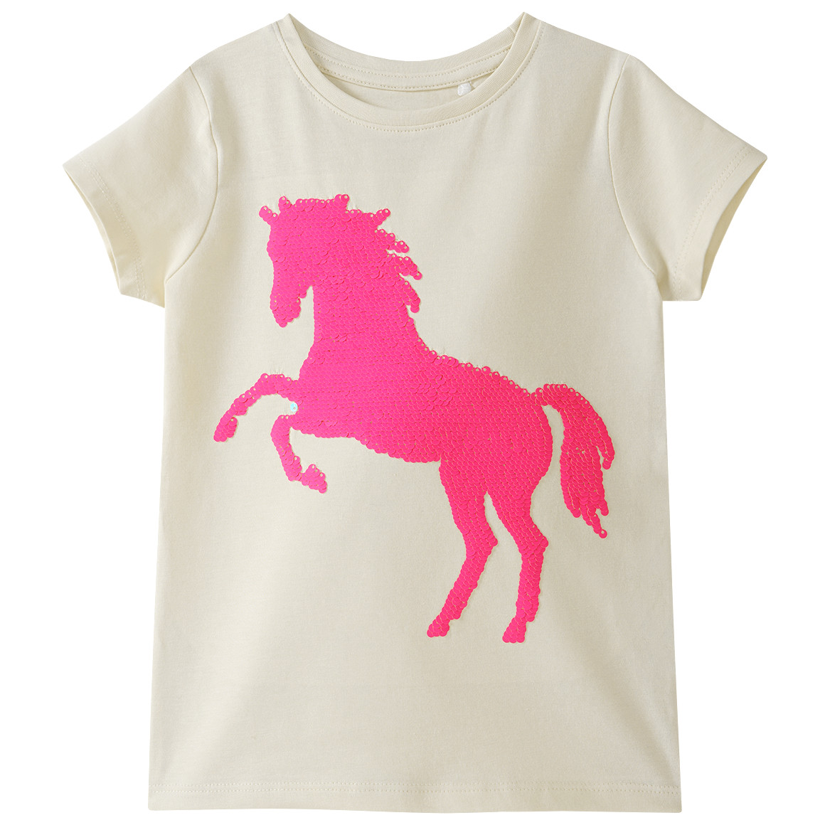 Topolino Mädchen T-Shirt mit Wendepailletten creme