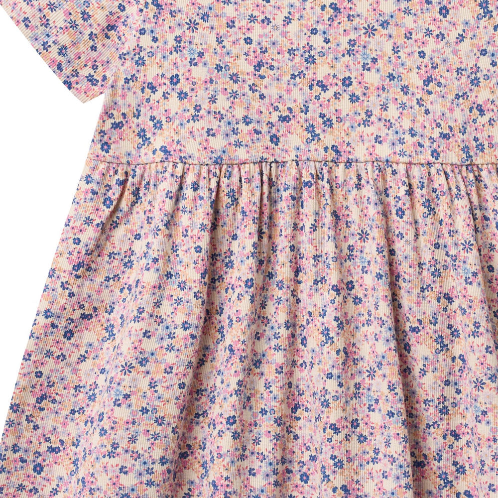 Køb Wheat Pink Blue Flowers Jersey Kjole Anna