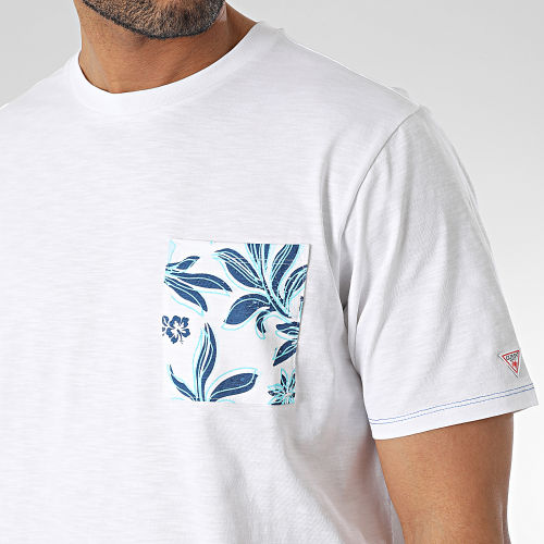 Tee Shirt A Poche F3GI04-K6XN4 Blanc Floral