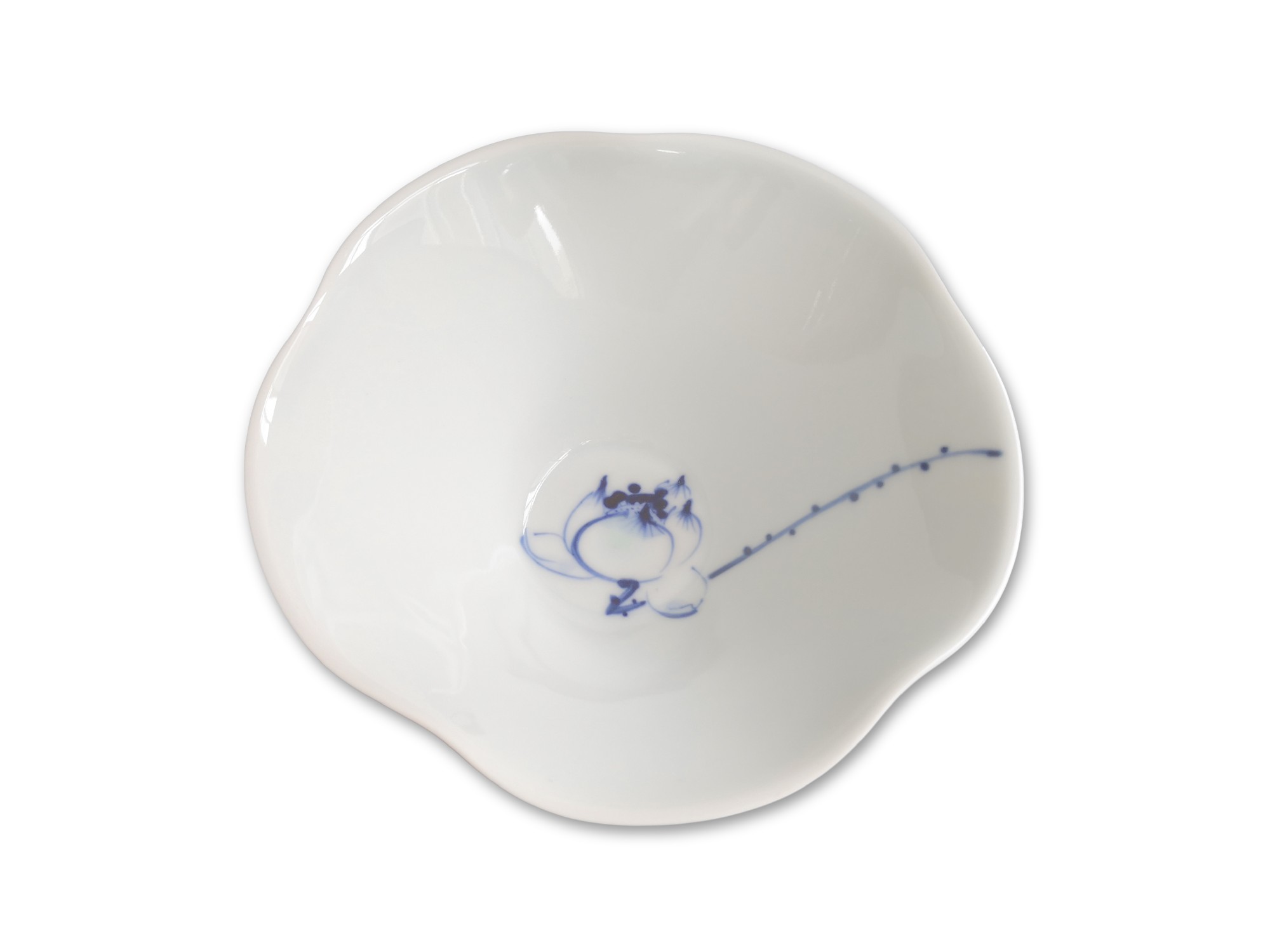 Keramikschale, weiß, blau, Ø 15 cm, H 8 cm von fischer's lagerhaus