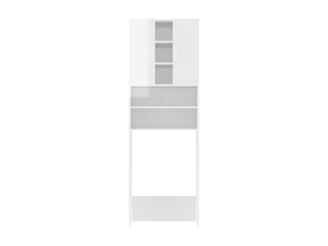 Meuble pour machine à laver blanc brillant 64x25,5x190 cm