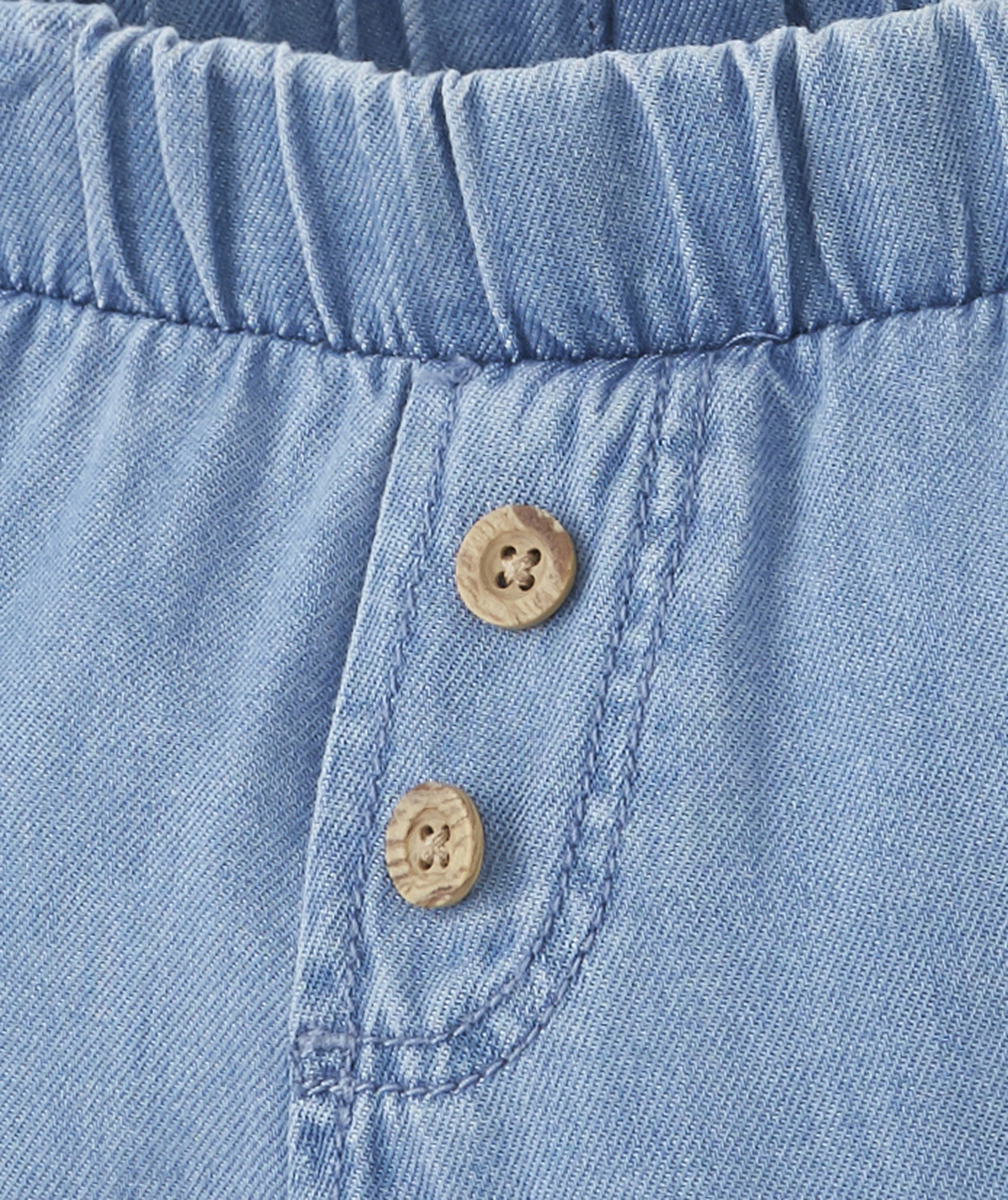 PANTALON BÉBÉ GARÇON EFFET DENIM BLEU EN COTON LOW IMPACT
