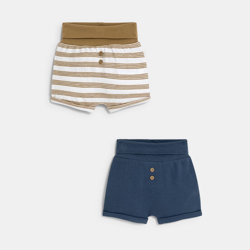 Short souple à large rabat bébé garçon (lot de 2) Blanc