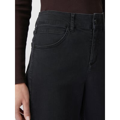 Damen-Cropped-Jeans, Schwarz