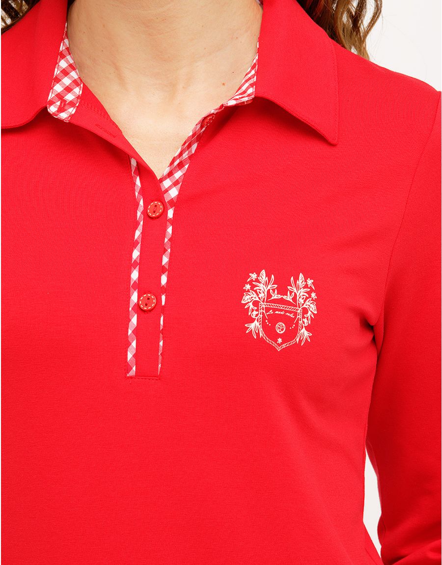 T-Shirt polo coton rouge