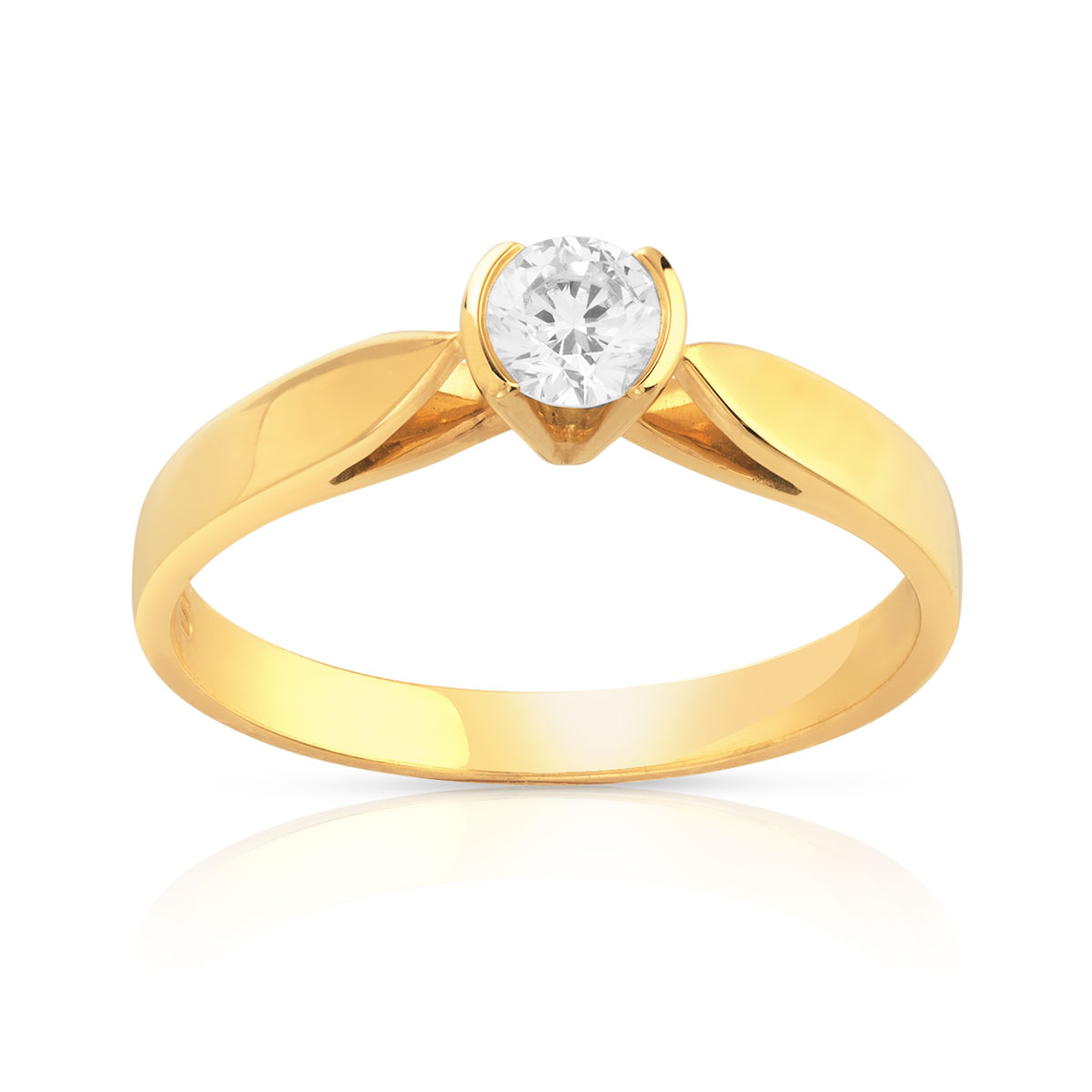 Solitaire or 750 diamant 0.25 carat H/P1