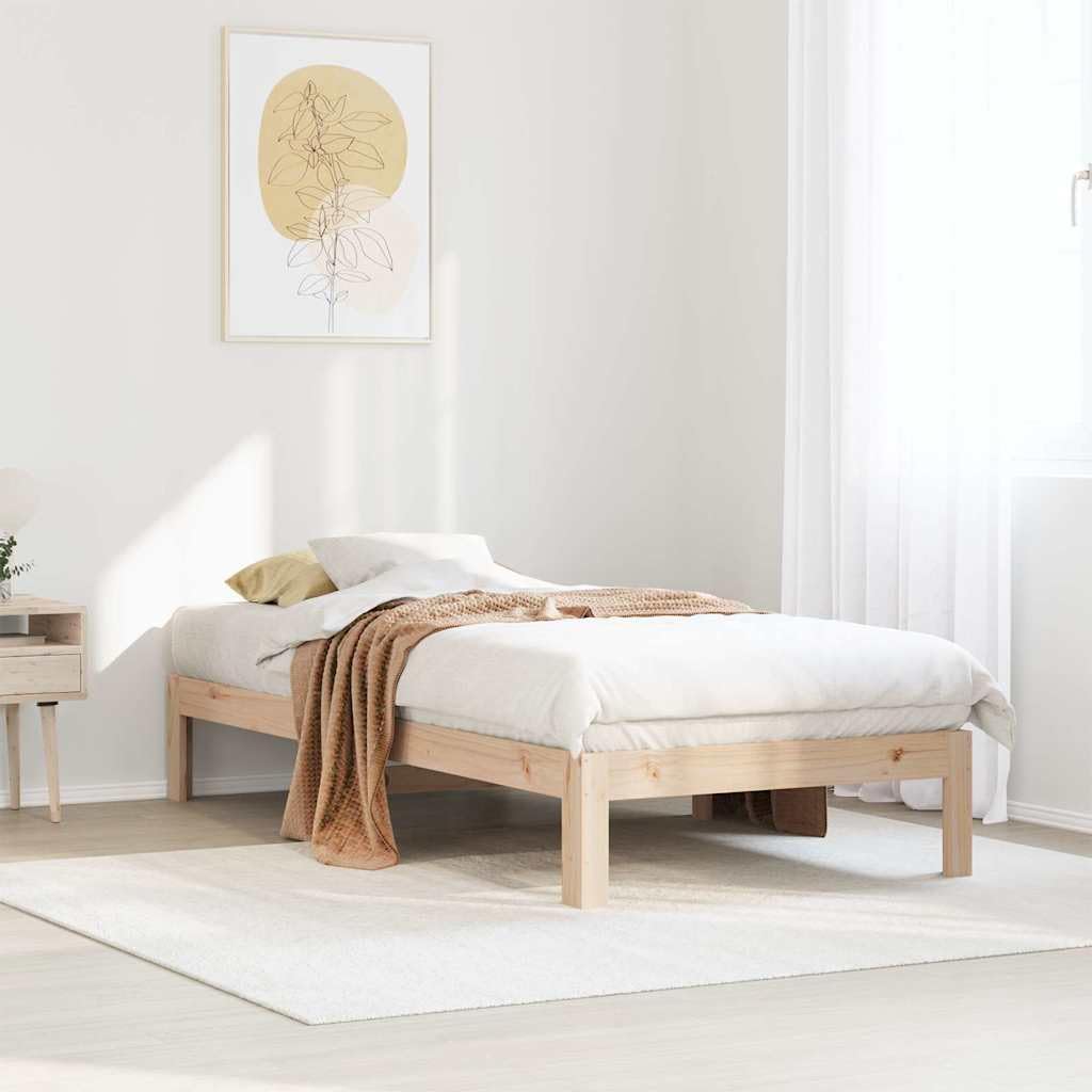 vidaXL Massivholzbett ohne Matratze 80x200 cm Kiefernholz, Bettrahmen, Schlafzimmerbett, Doppelbett, Schlafzimmermöbel, Bett, Holzbett, Massivholzbett