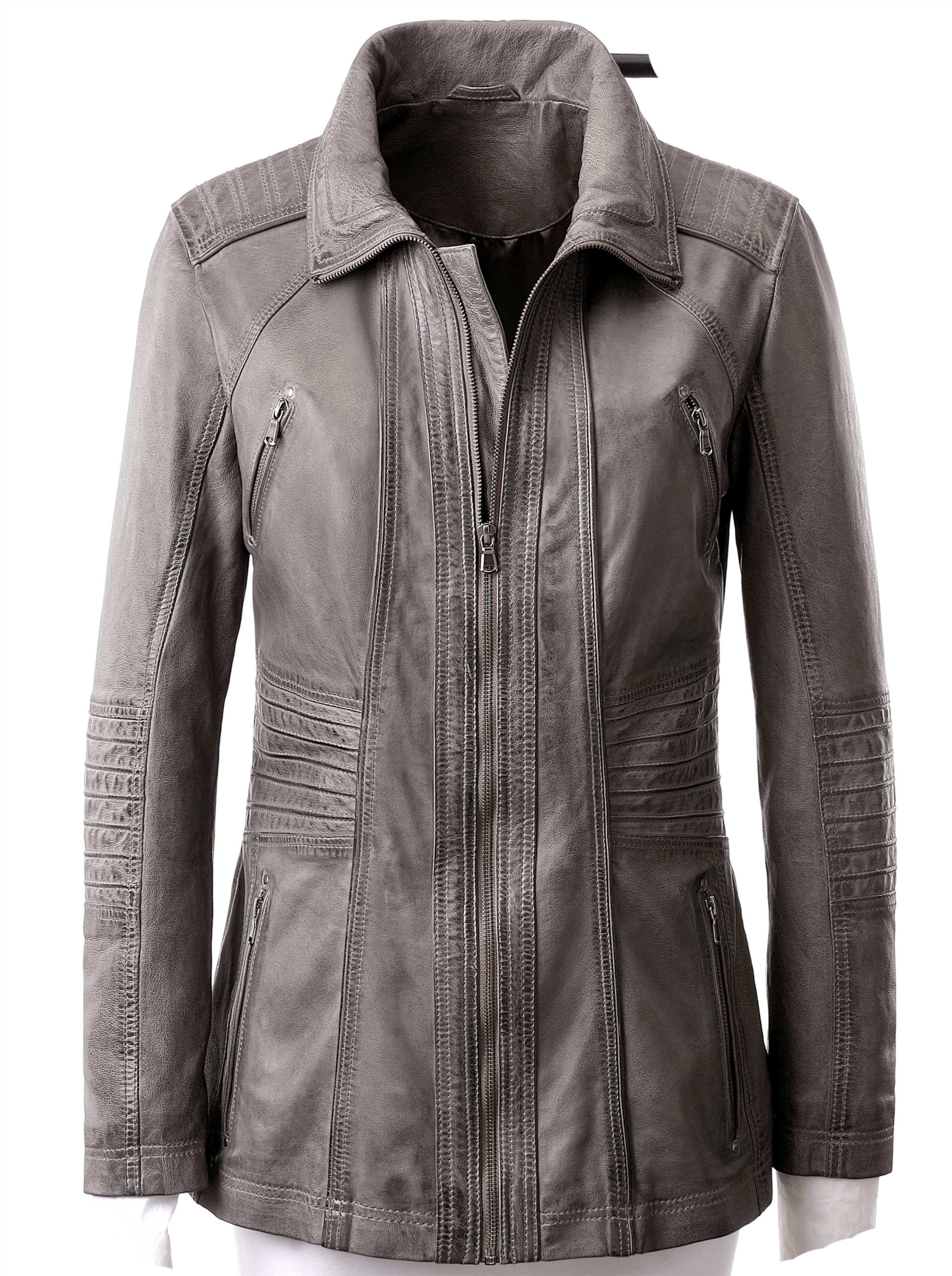 Lederjacke in grau