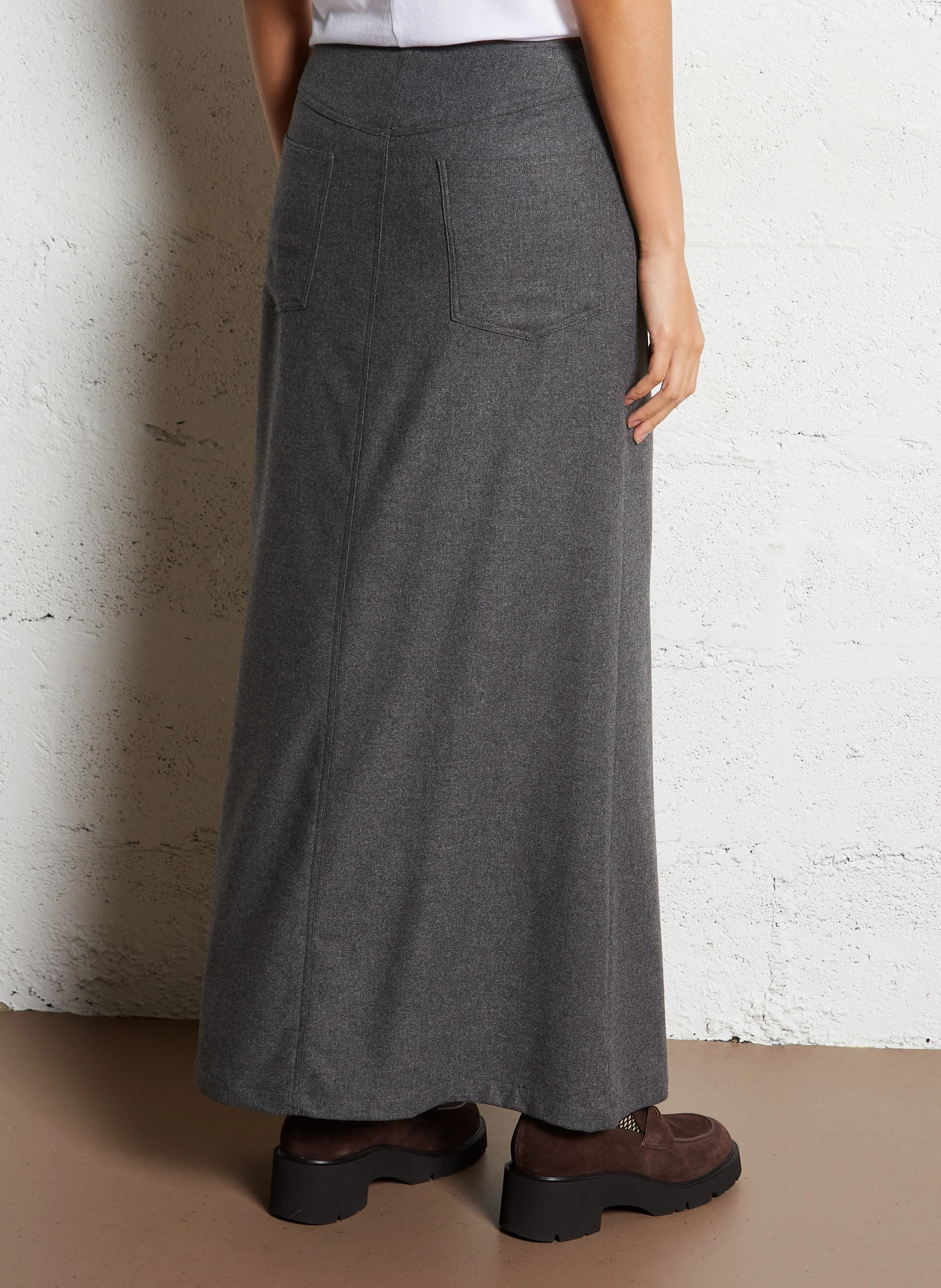 JONATO - Jupe longue tailleur | Gris