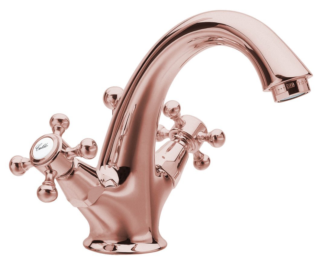 Sapho Antea 1-gats wastafelkraan 12cm met pop-up waste rosé goud