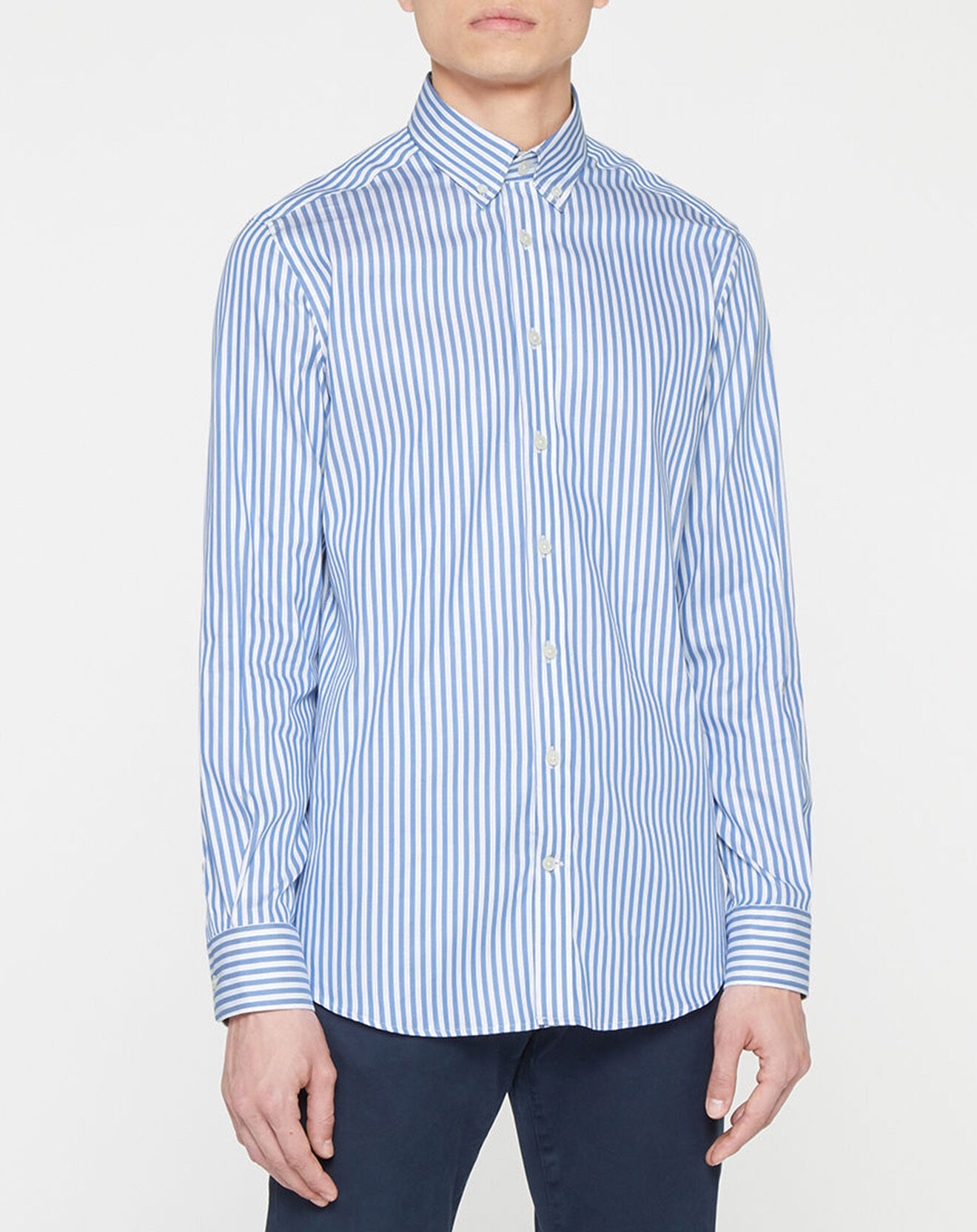Hackett London Chemise Slim Fit bat yoke contrast à rayures bleue