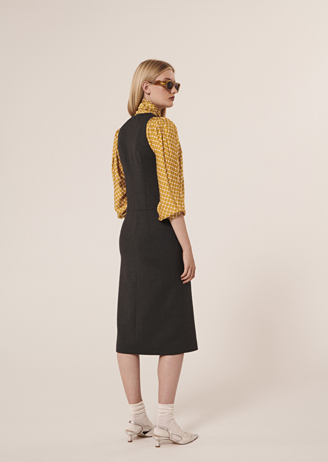 Robe Rollandegrise en flanelle