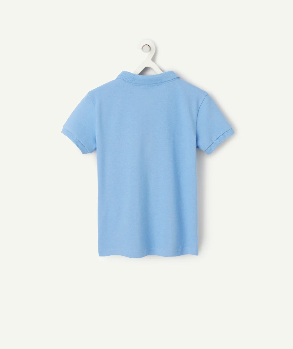 polo manches courtes garçon bleu à motif miami