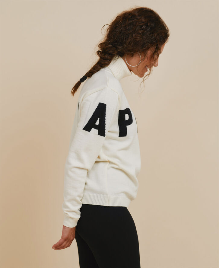 Cartel Copenhagen Alpine Turtleneck Knit Sweater - Shell Råhvid