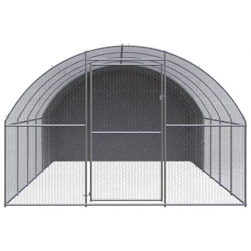 galinheiro externo vidaXL Silver