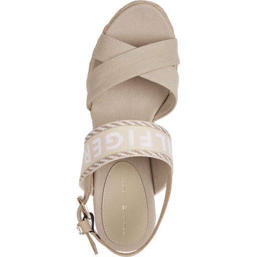 Tommy Hilfiger Logo Mid Wedge Espadrille Sandaler, Sandalwood, 40