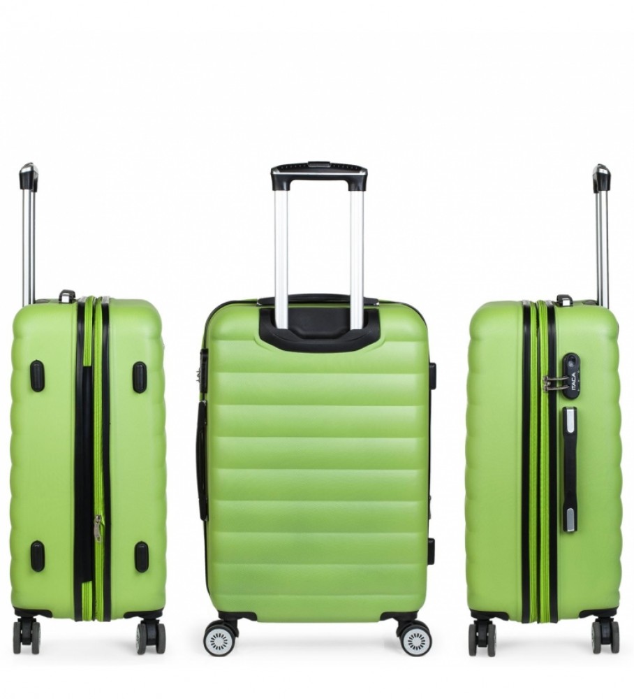 Mala de viagem rígida média com 4 rodas ITACA 71260 Pistache - 65 x 42 x 26 cm -