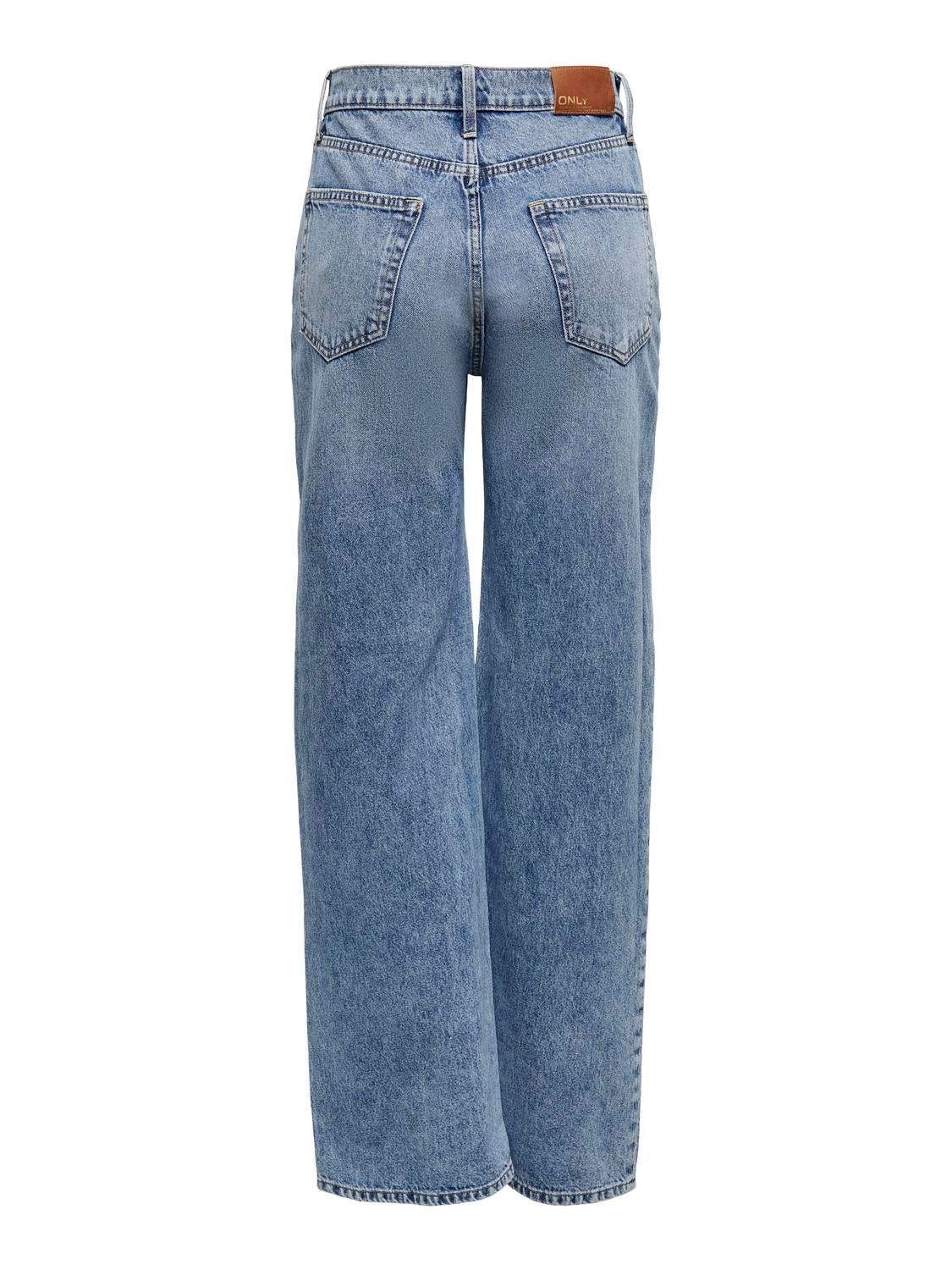ONLHOPE Hohe Taille Weiter Beinschnitt Jeans Light Blue Denim