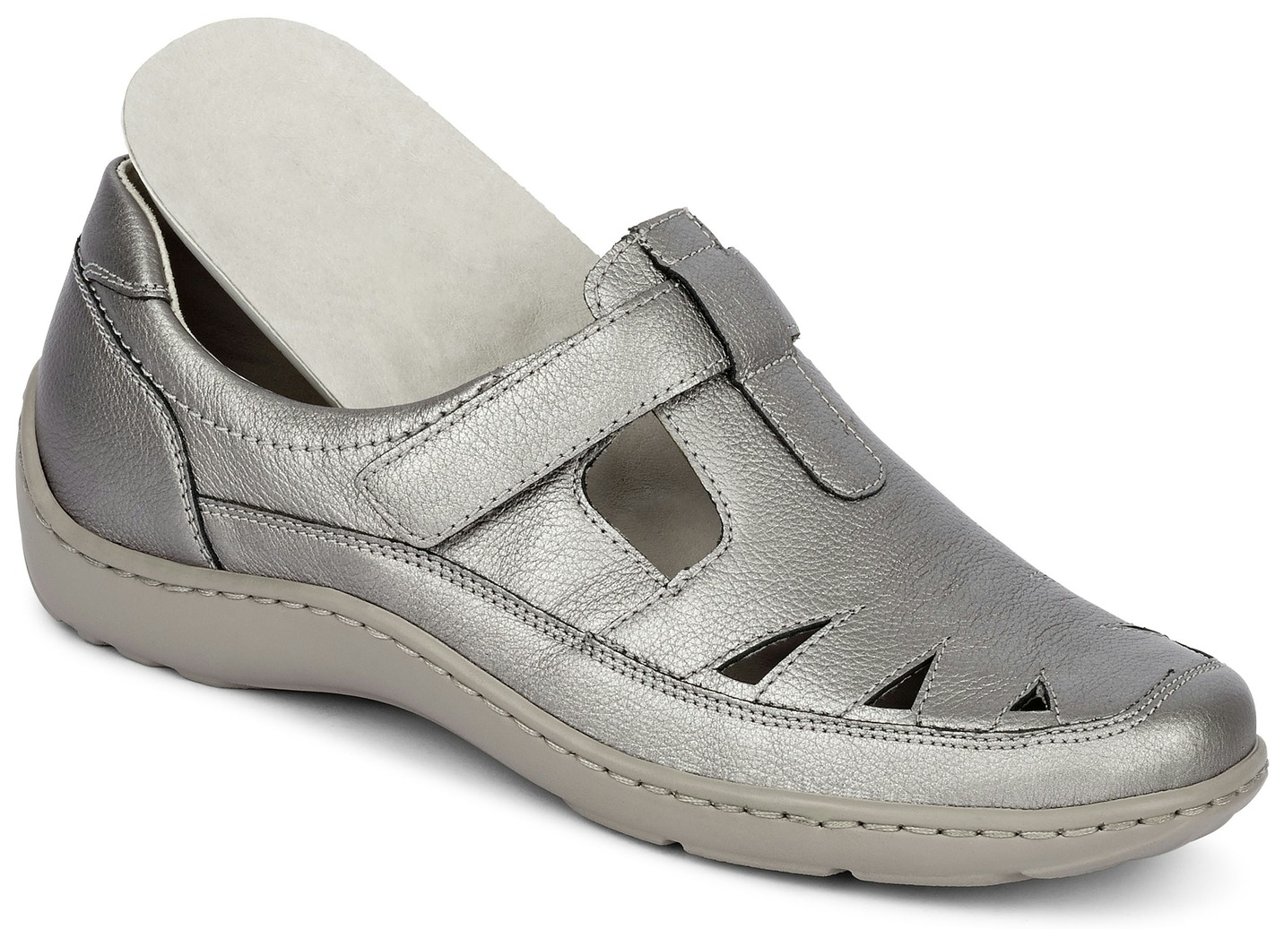 Waldläufer Slipper mit Leder-Massagefußbett